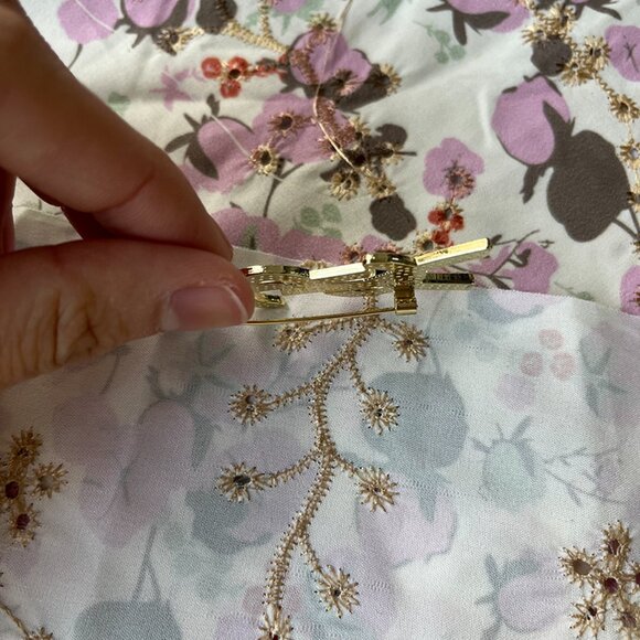 1986 Yves Saint Laurent Haute Couture Gold Brooch and  Yves Saint Laurent Gold Diamond Brooch